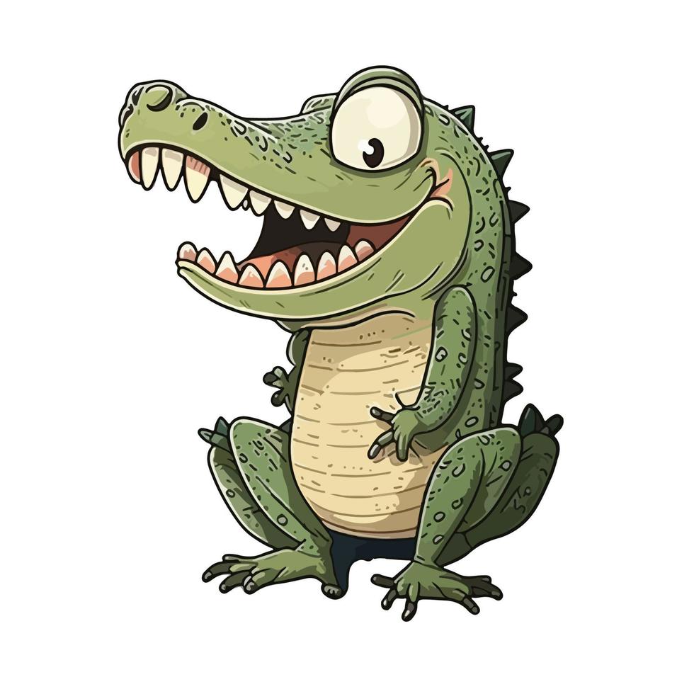 cute crocodile cartoon style vector