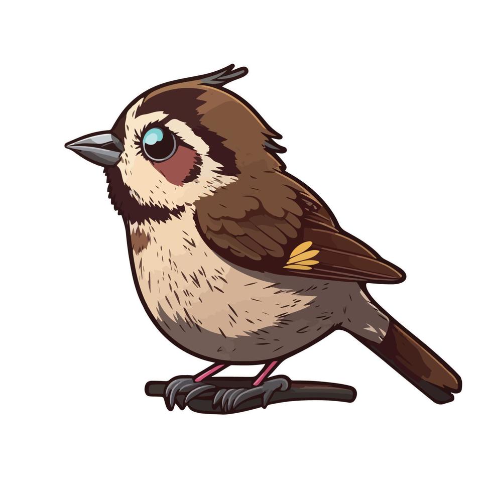 cute sparrow cartoon style vector