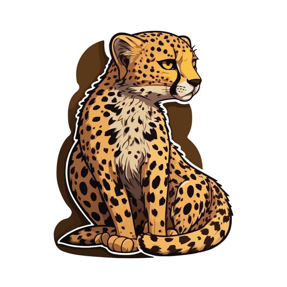 linda leopardo dibujos animados estilo vector