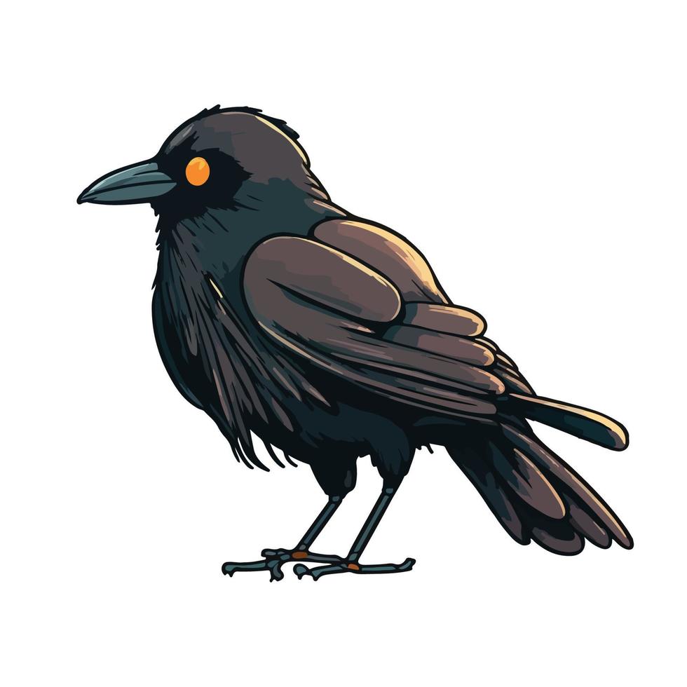cute crow cartoon style vector
