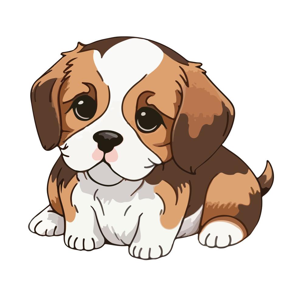 cute puppy cartoon style vector