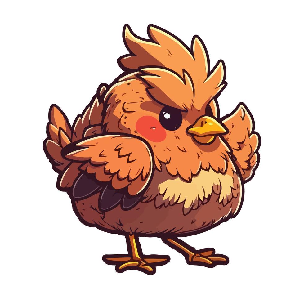 cute hen cartoon style vector