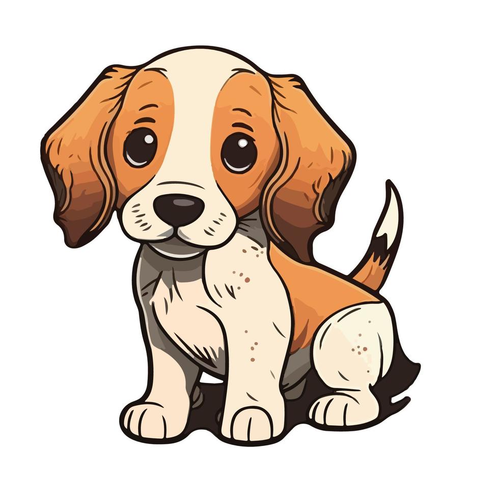 linda perro dibujos animados estilo vector