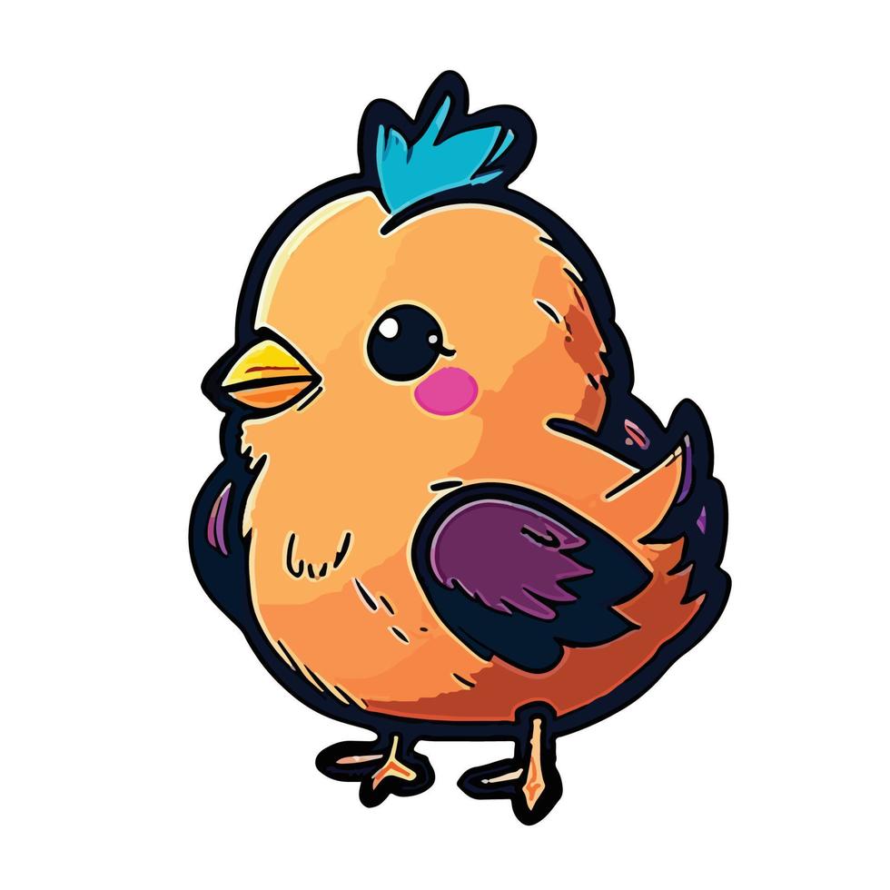 linda pollo dibujos animados estilo vector