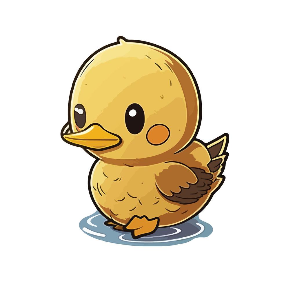 cute duck cartoon style vector