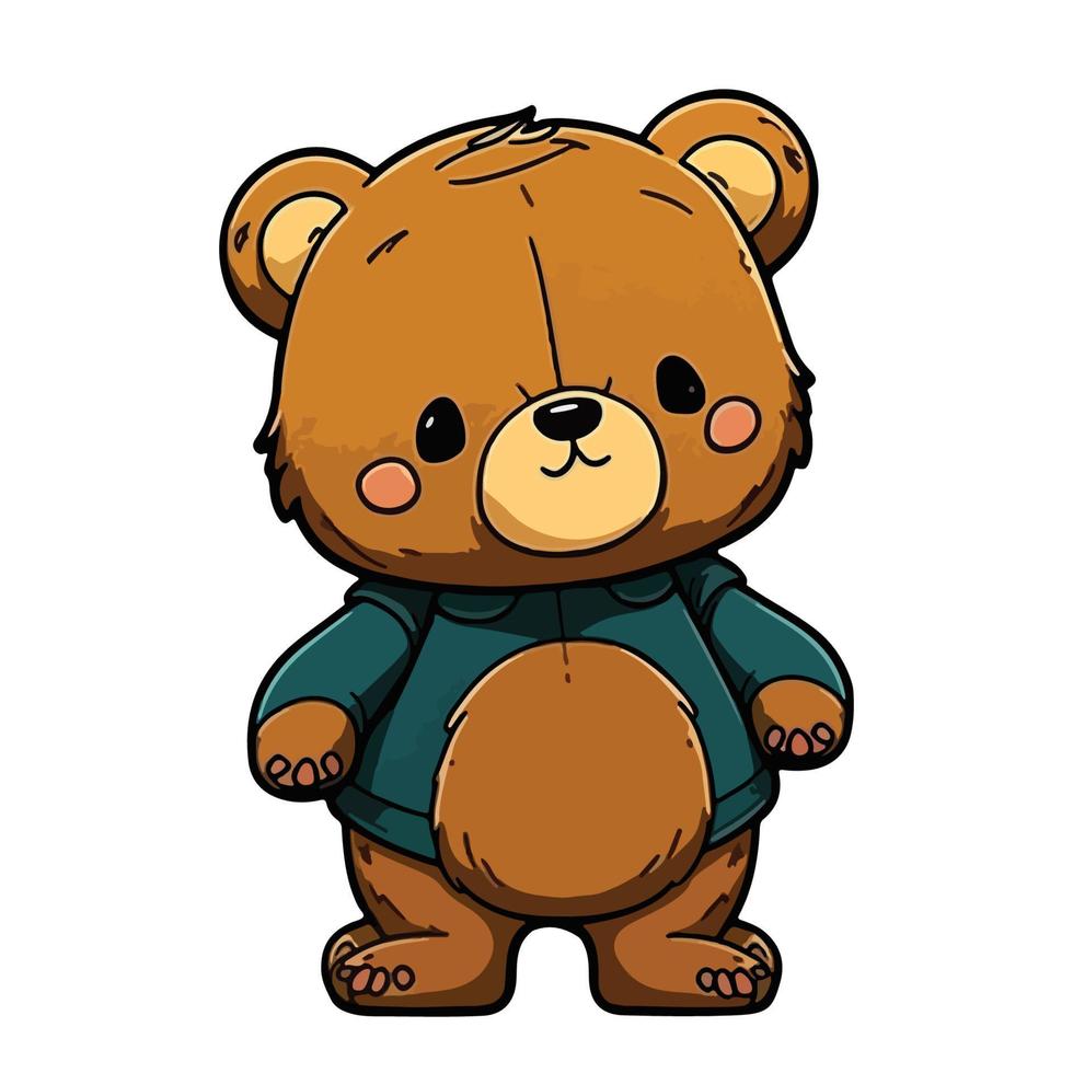 cute bear cartoon style vector