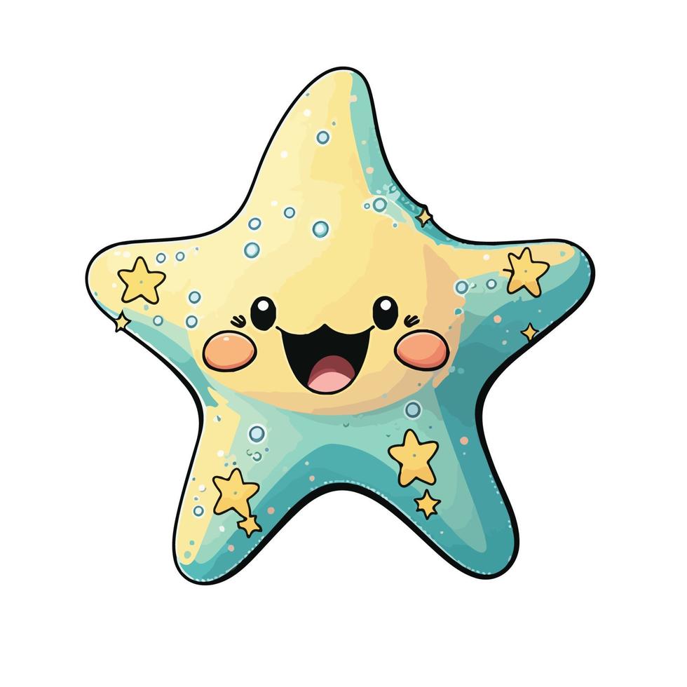 cute starfish cartoon style vector