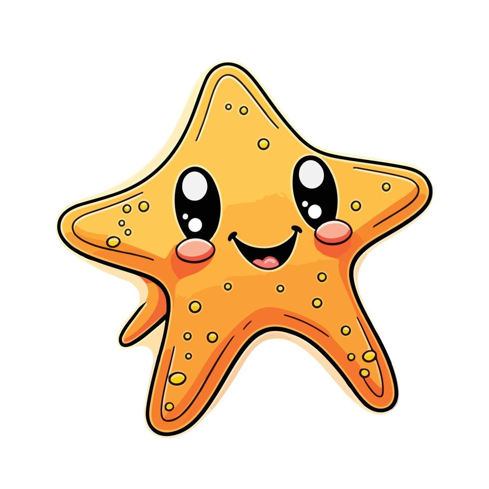 cute starfish cartoon style vector