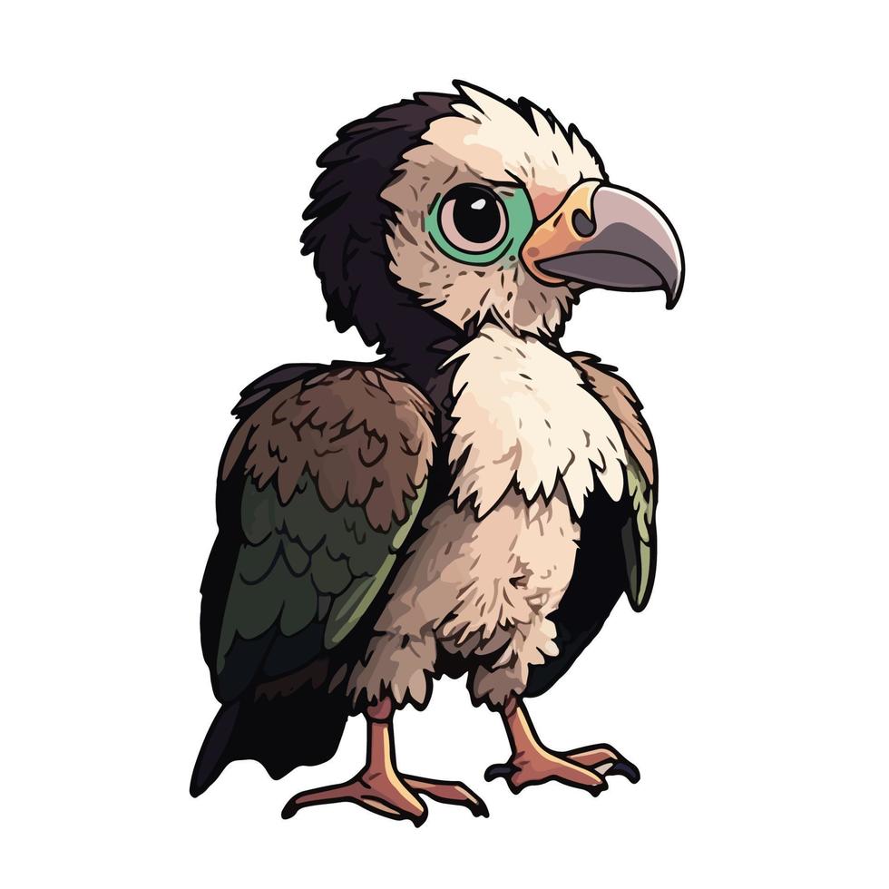 cute vulture cartoon style vector