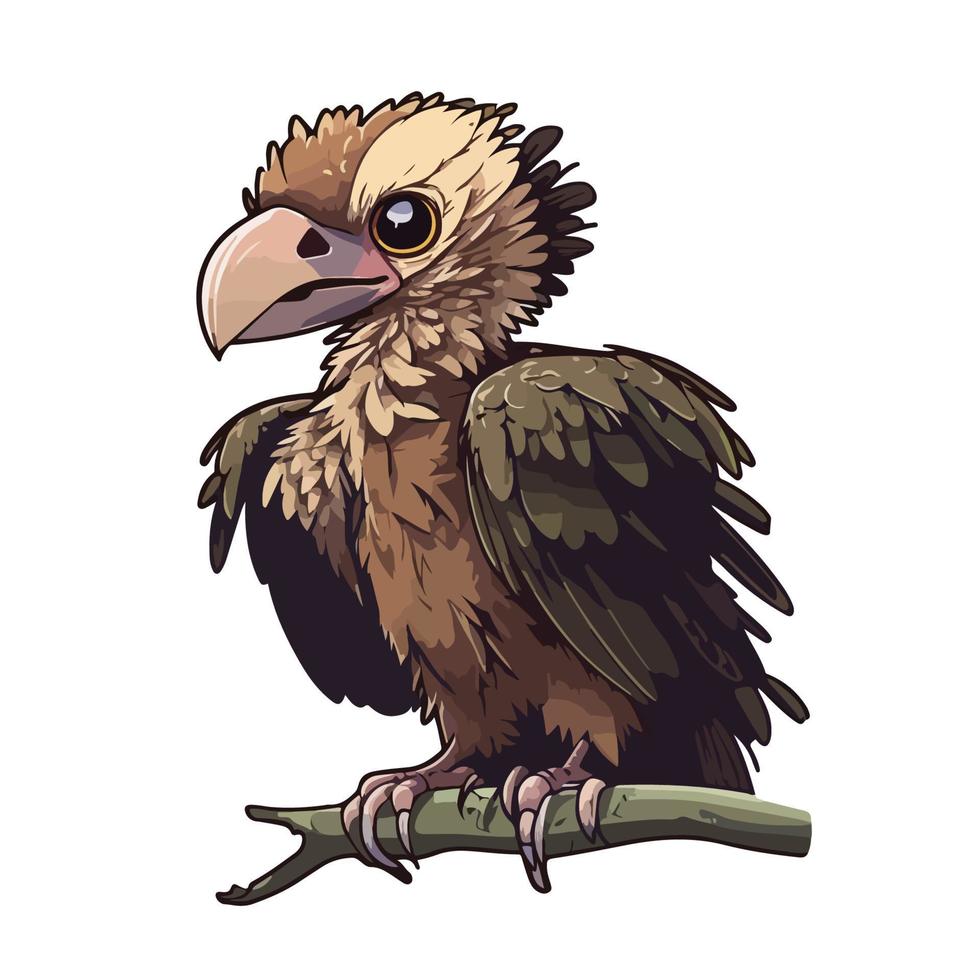 cute vulture cartoon style vector