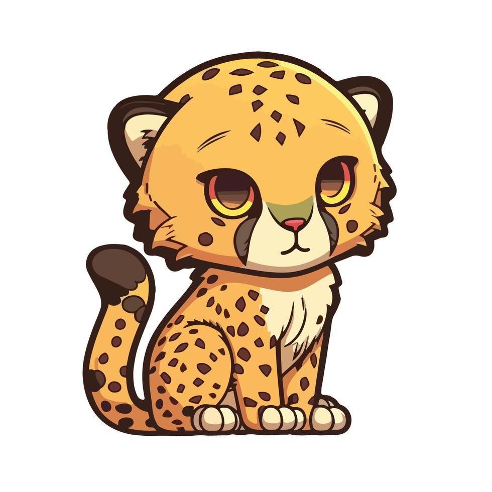 cute cheetah cartoon style vector