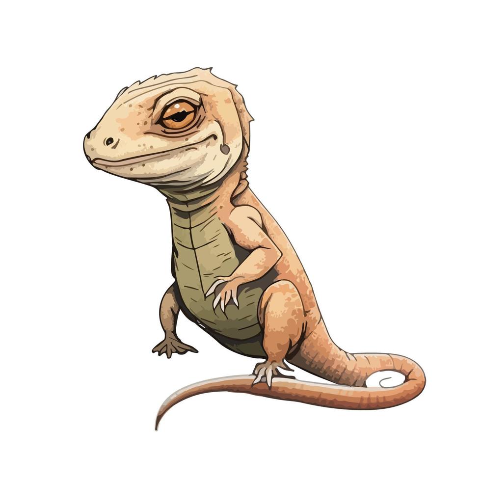 cute house lizard cartoon style vector