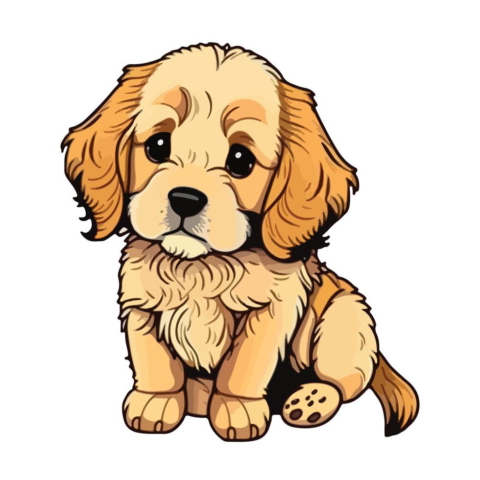 cute puppy cartoon style vector