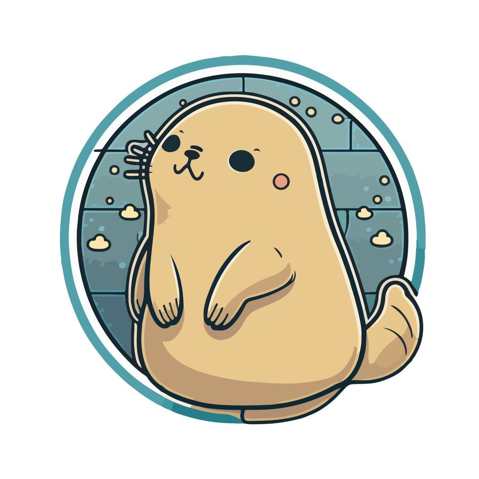cute seal cartoon style vector