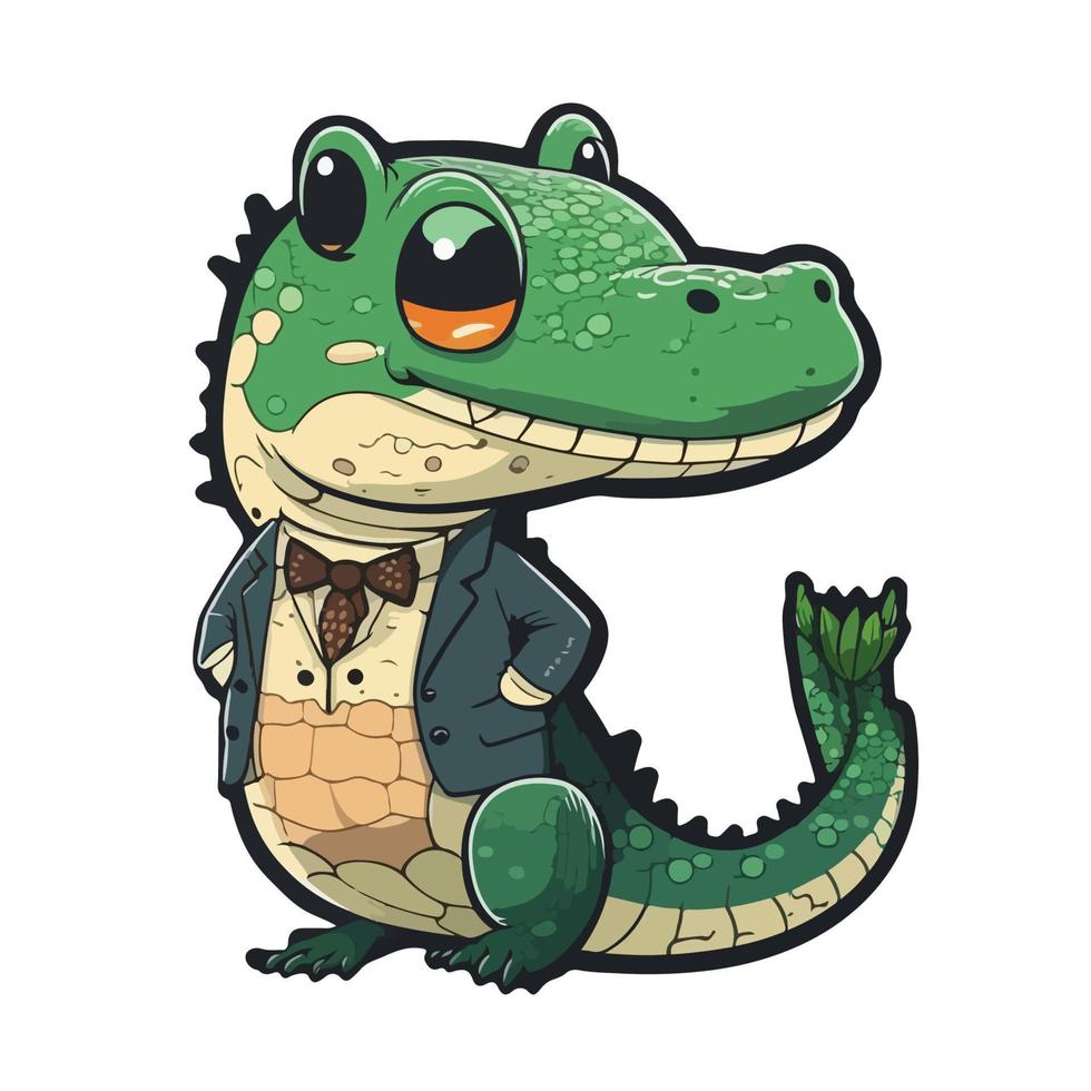 cute Alligator cartoon style vector
