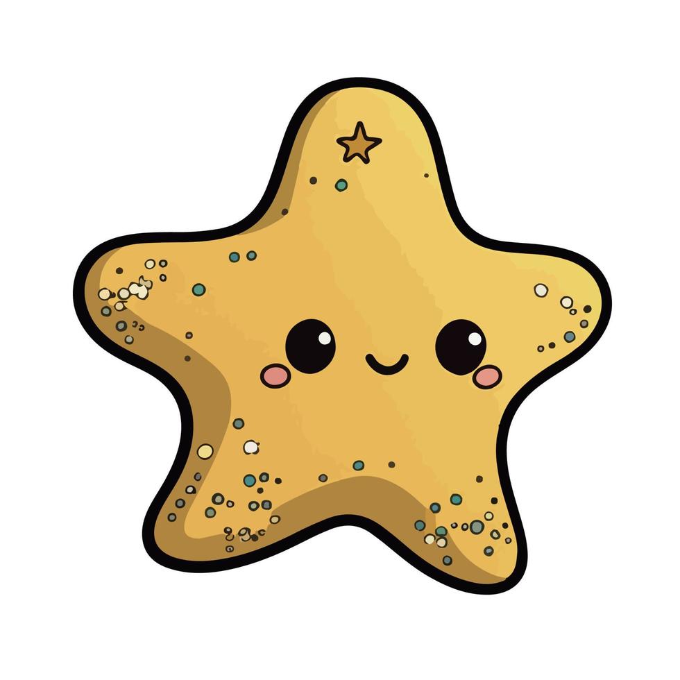 cute starfish cartoon style vector