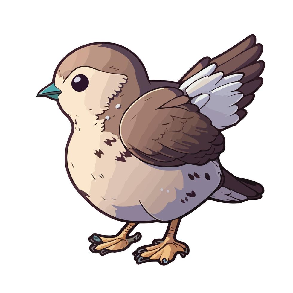 cute dove cartoon style vector