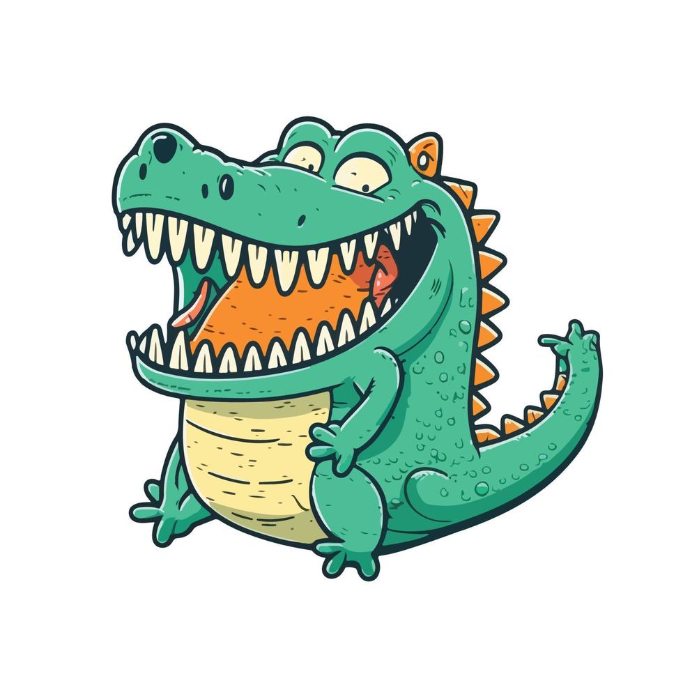 cute crocodile cartoon style vector