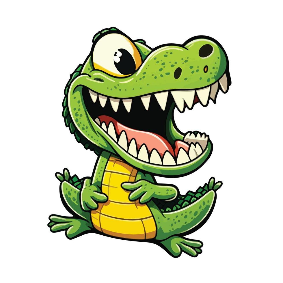 cute crocodile cartoon style vector