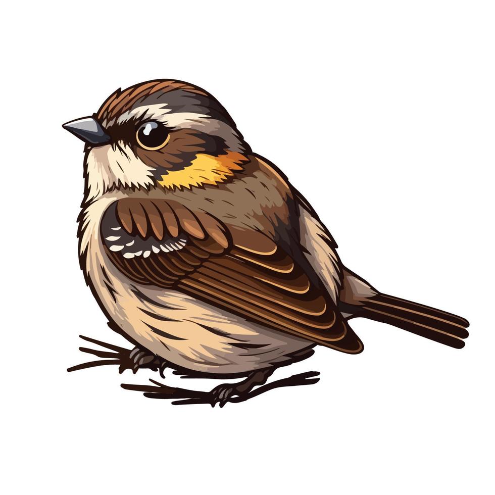 cute sparrow cartoon style vector