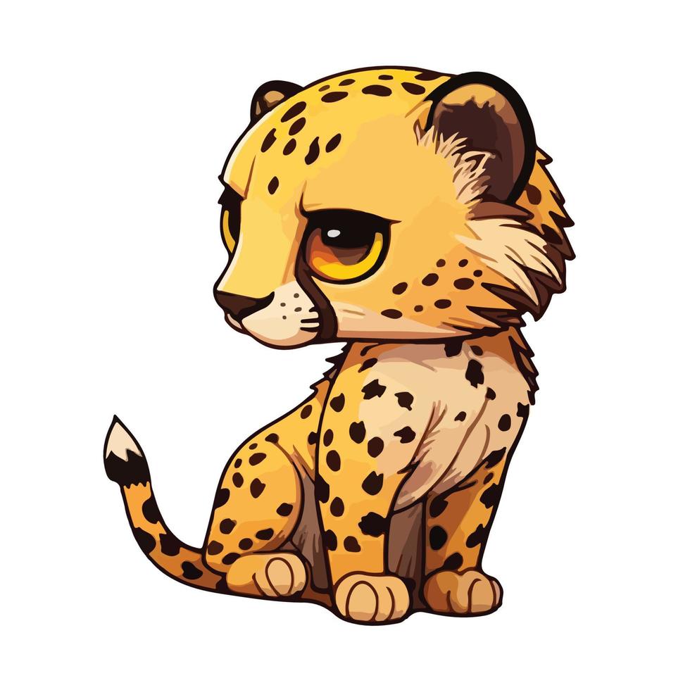 cute cheetah cartoon style vector