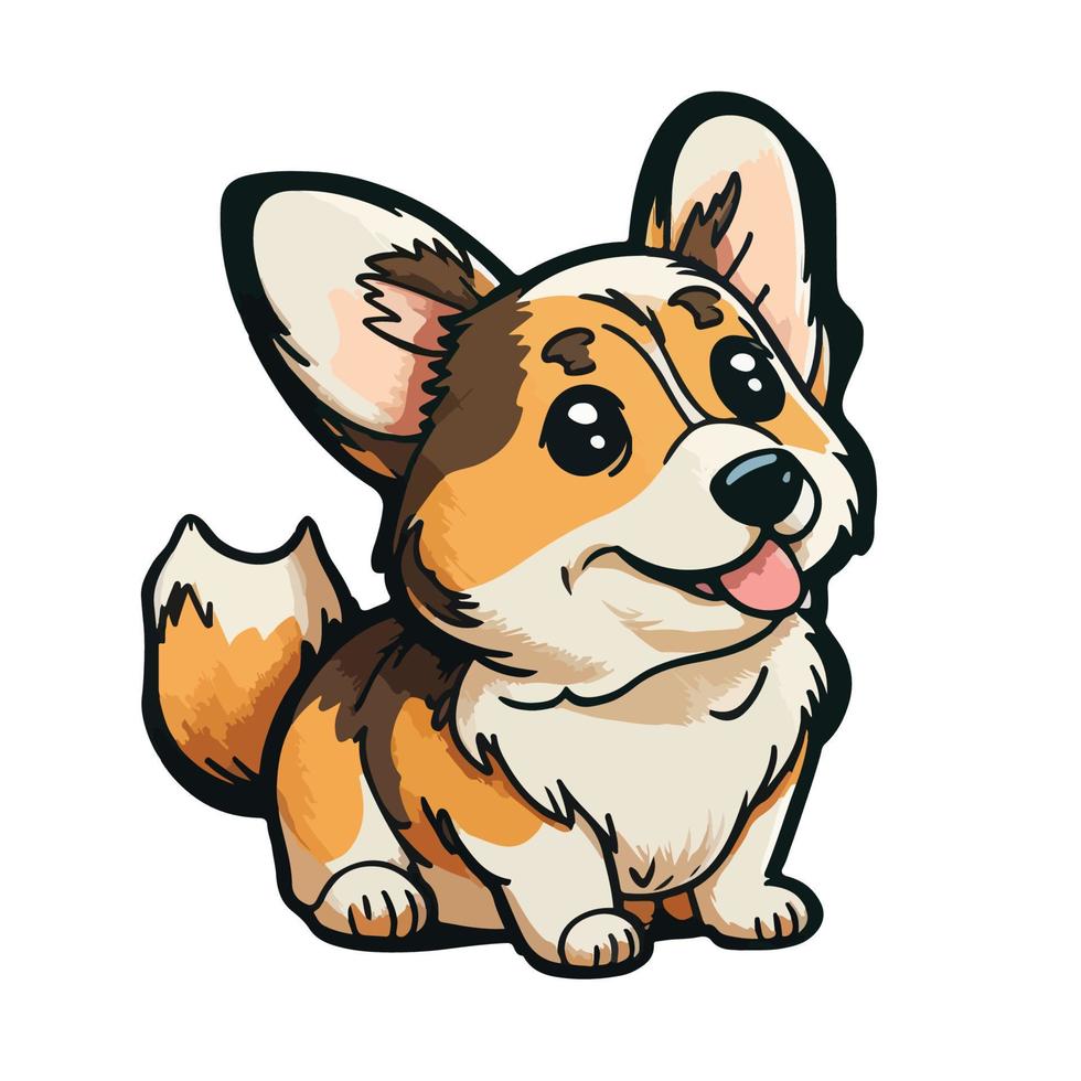 cute puppy cartoon style vector