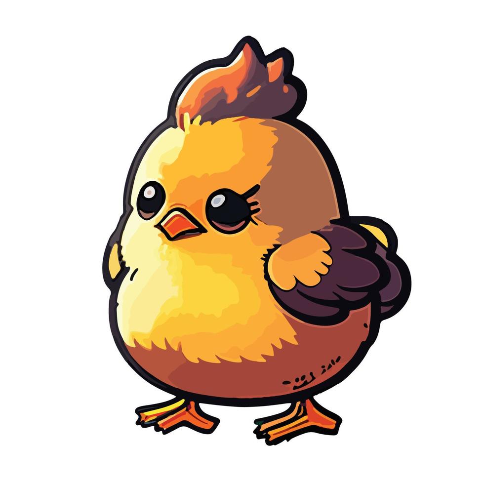 linda pollo dibujos animados estilo vector