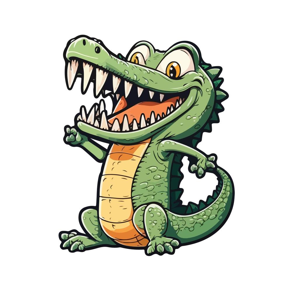 cute crocodile cartoon style vector