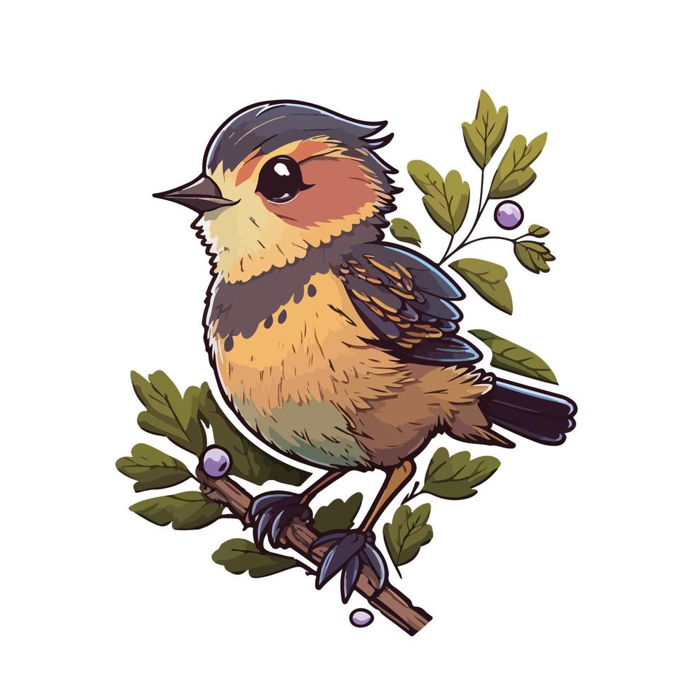 cute bird cartoon style vector