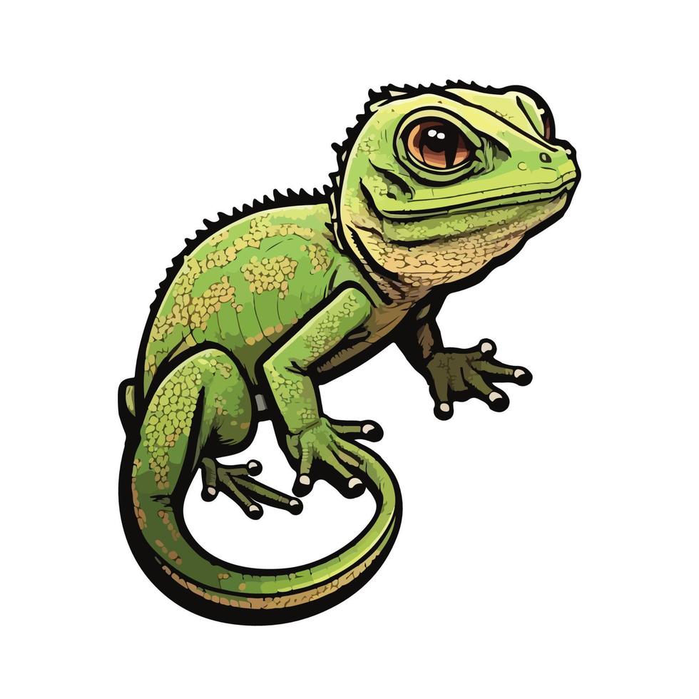 cute house lizard cartoon style vector
