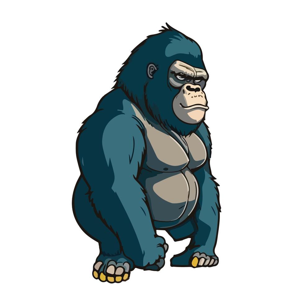 cute gorilla cartoon style vector