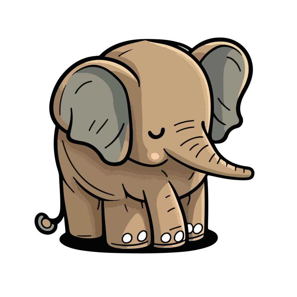 cute elephant cartoon style vector