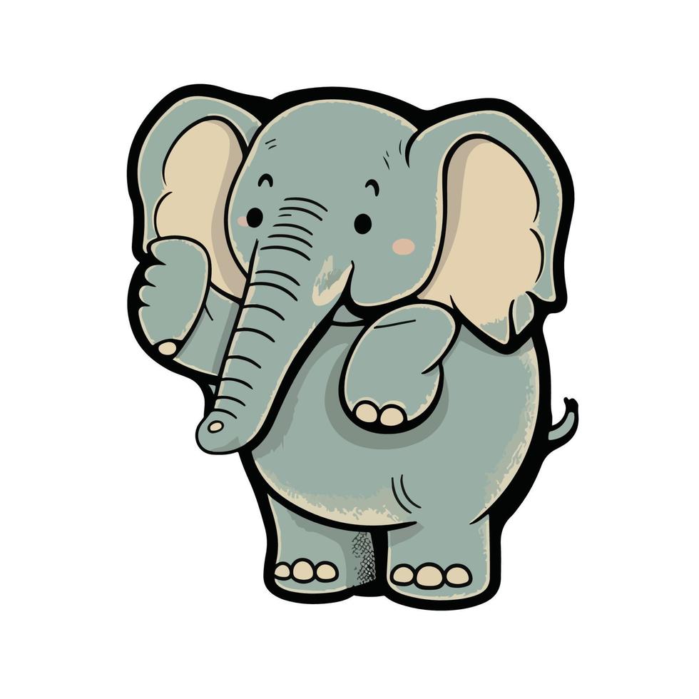 cute elephant cartoon style vector