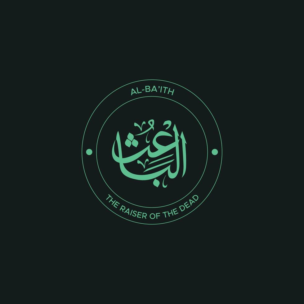 Allah's Name with meaning in Arabic Calligraphy Style vector