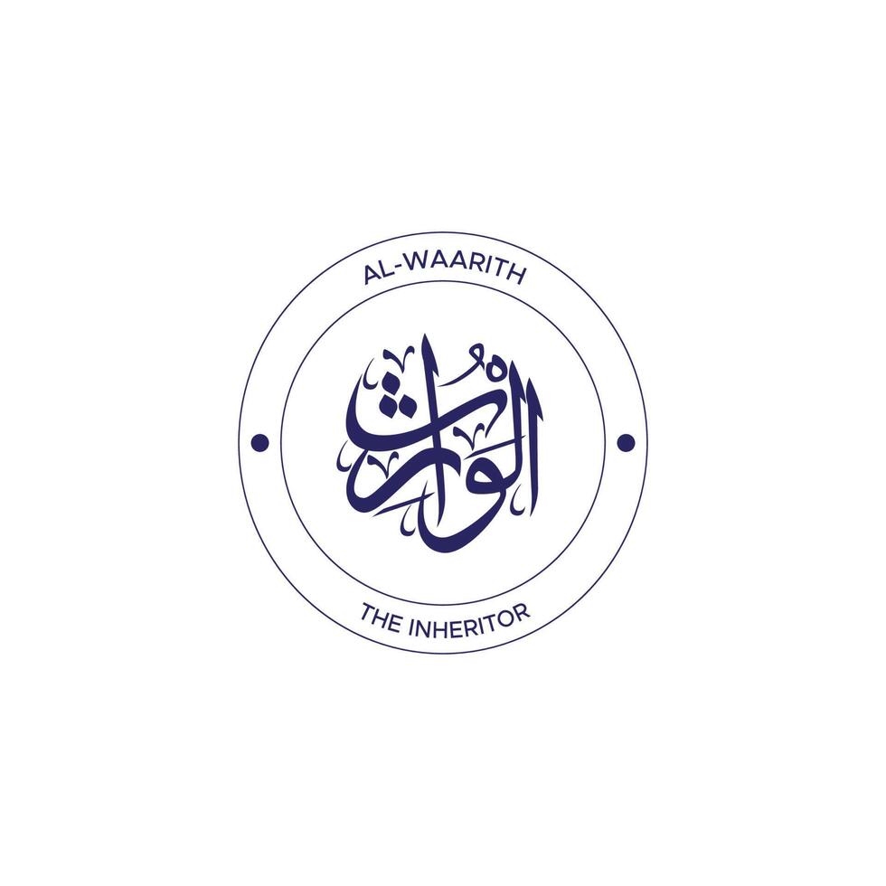 Allah's Name with meaning in Arabic Calligraphy Style vector