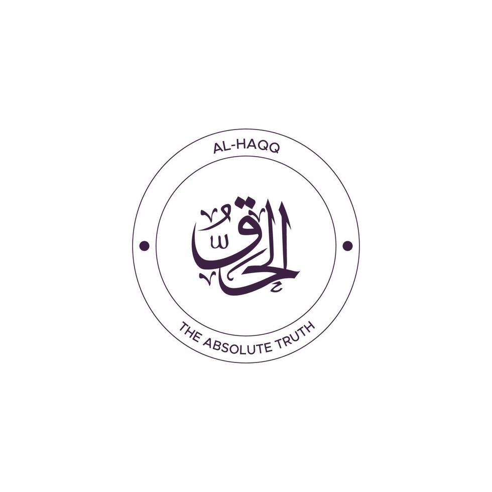 Allah's Name with meaning in Arabic Calligraphy Style vector