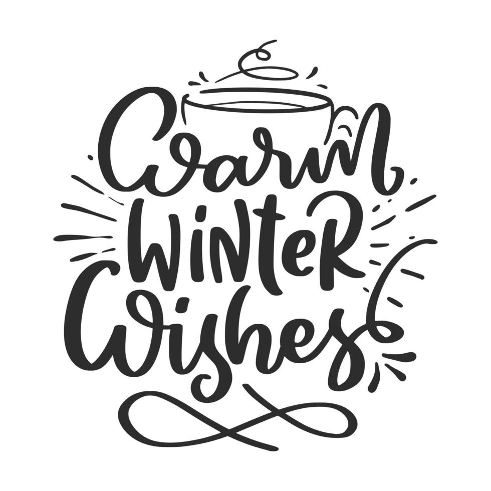 Christmas Winter Lettering Quotes Printable Poster Mugs Tumbler Tote Bag T-Shirt Design, Happy Winter Days vector