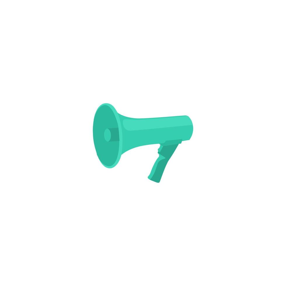 Green Horn loudspeaker logo on white background and white background. vector