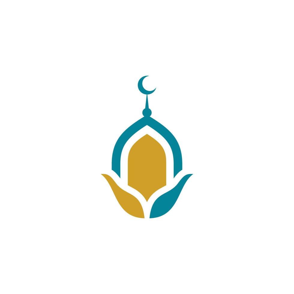 mezquita edificio logo diseño mezquita icono con color motivo vector