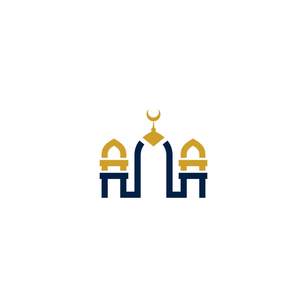 mosque building logo design mosque icon with color motif vector