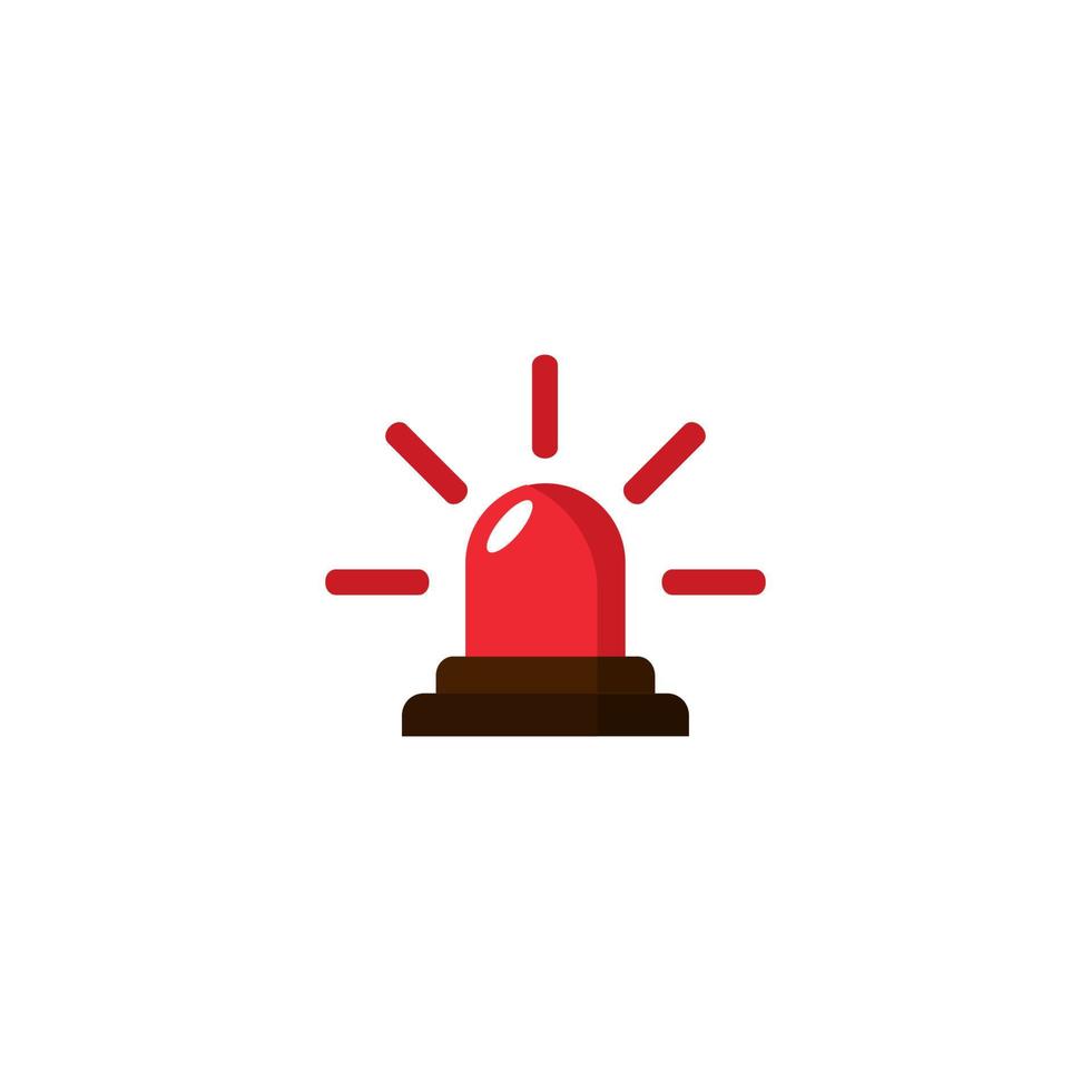 A red emergency light with a white background vector