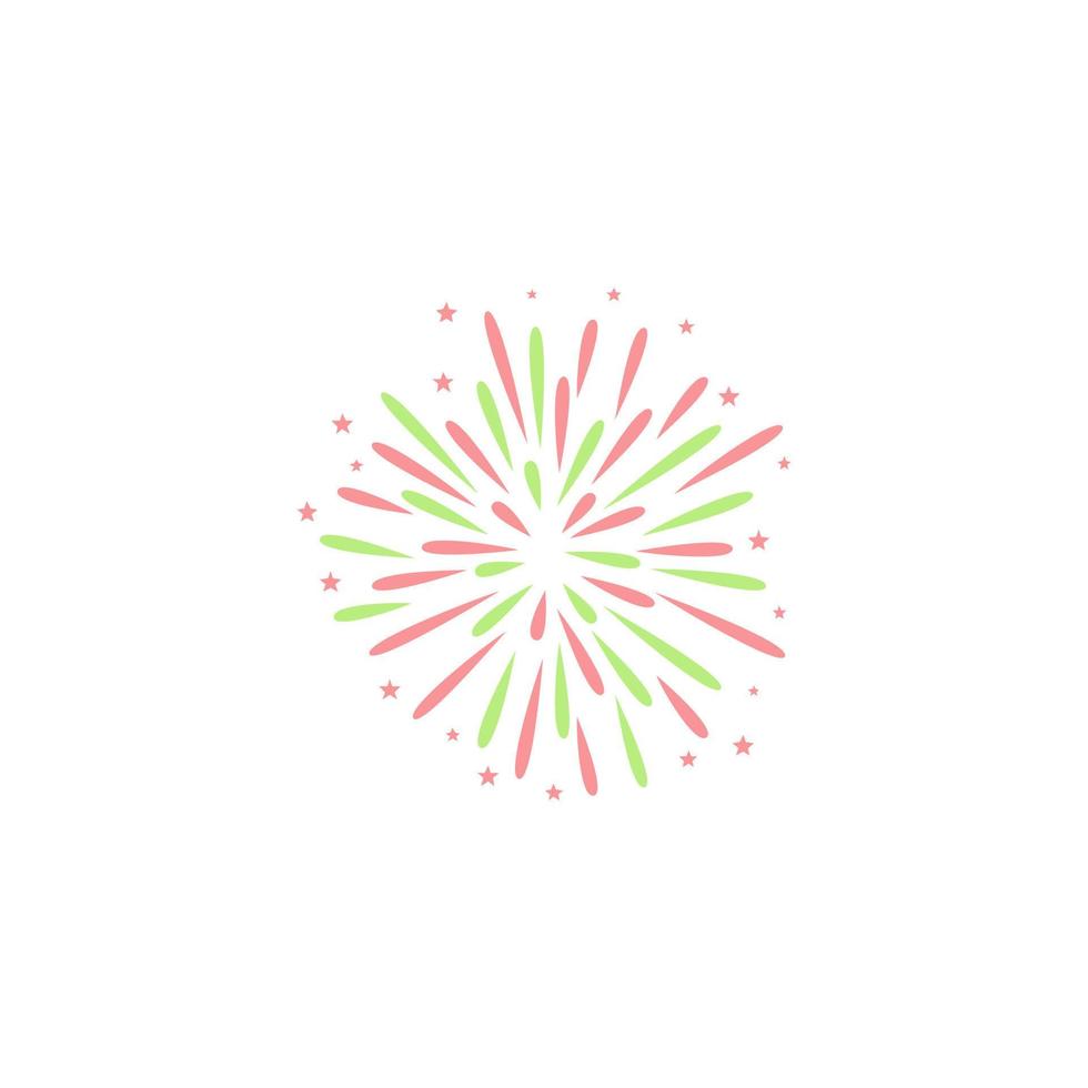 A colorful fireworks icon with a white background vector