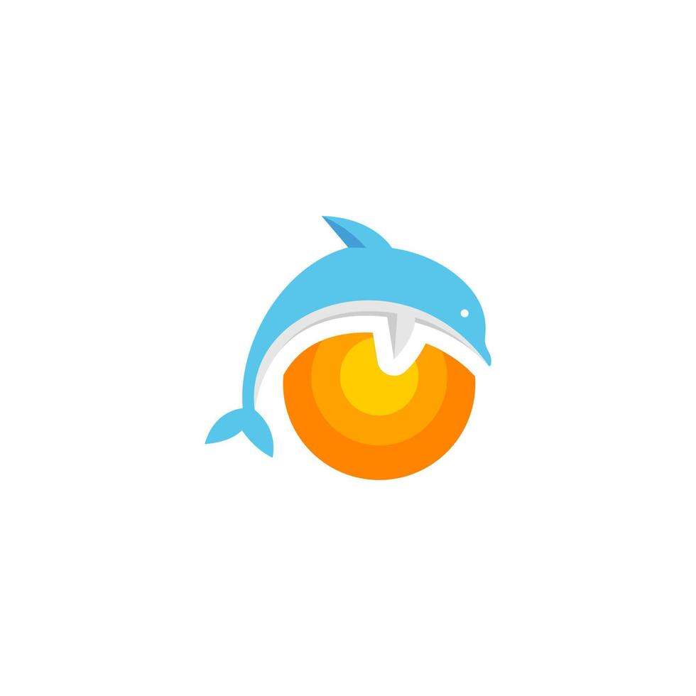 dolphin icon logo. dolphin fish logo. vector