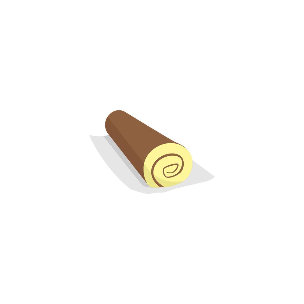 Brown and white blanket on a white background. A piece of cake is on a plate with a piece of cheese. vector