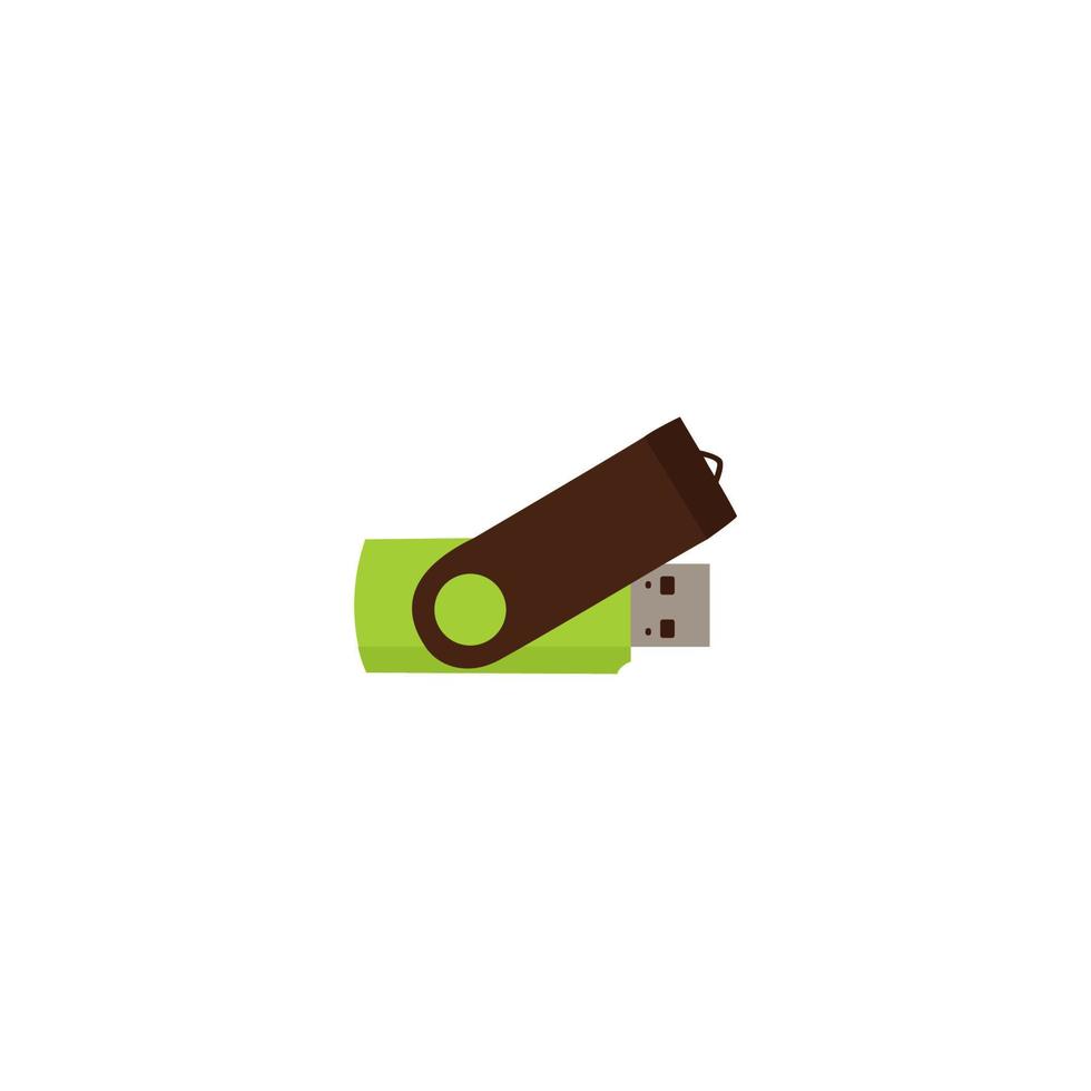 A green usb stick with a green cover that says 'logo' on it vector