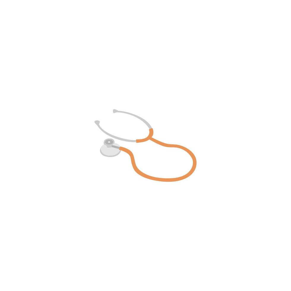 White background with a stethoscope on it vector