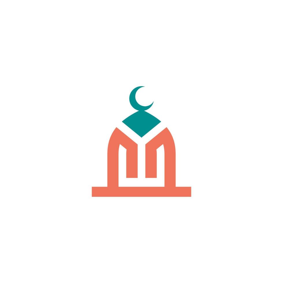 mosque building logo design mosque icon with color motif vector