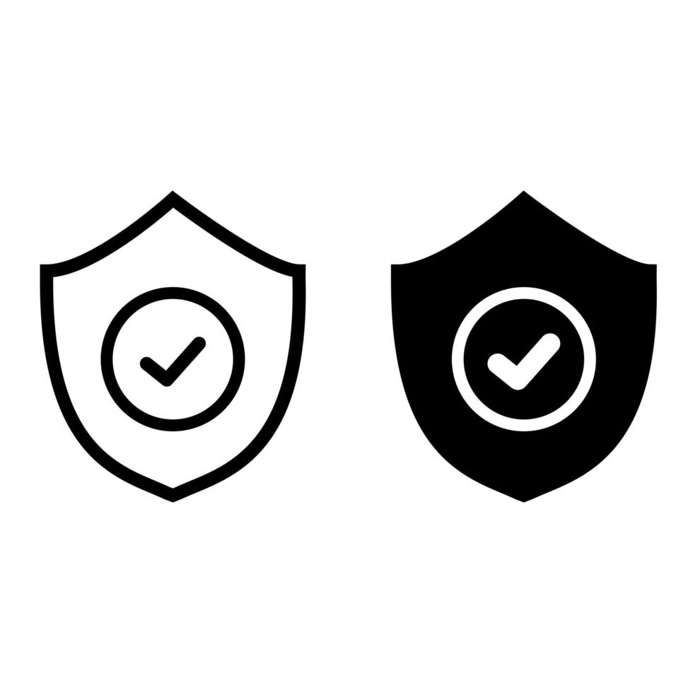 Shield with check mark vector icon. Security illustration symbol. reliability sign, protection logo.