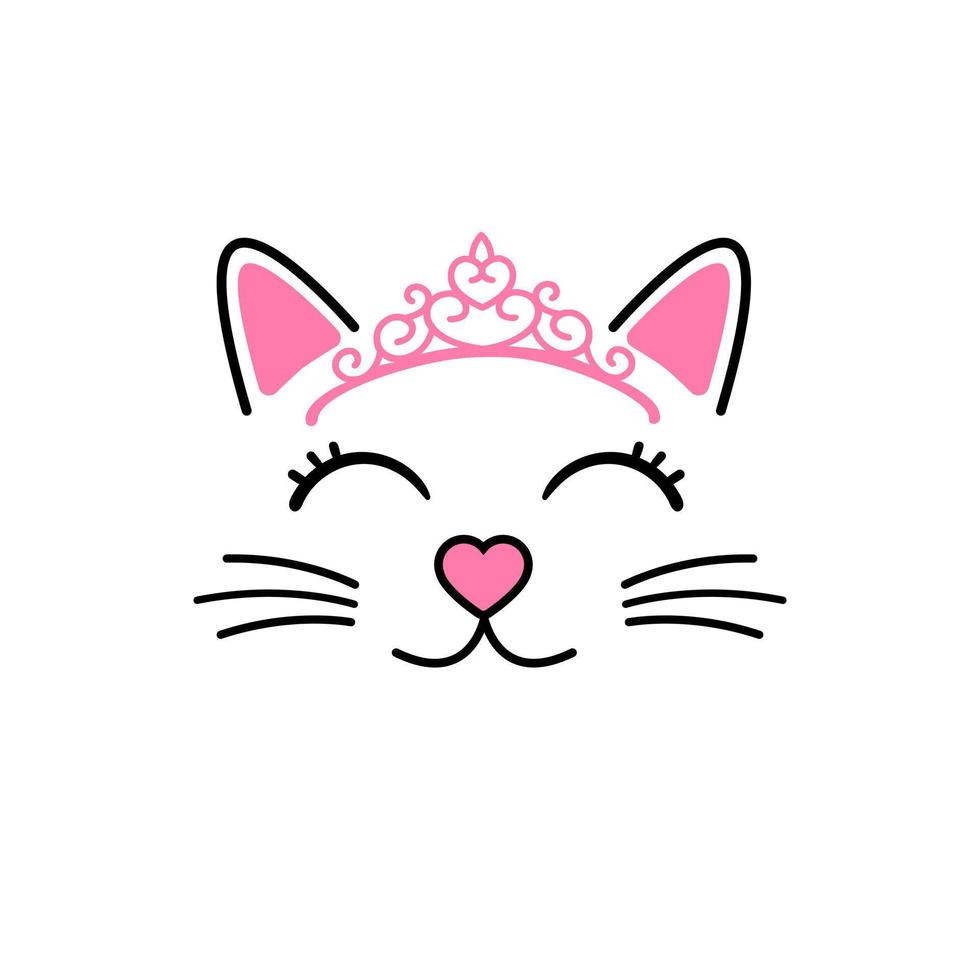 gato cara vector icono. bebé gato ilustración signo. niños mascota símbolo o logo.