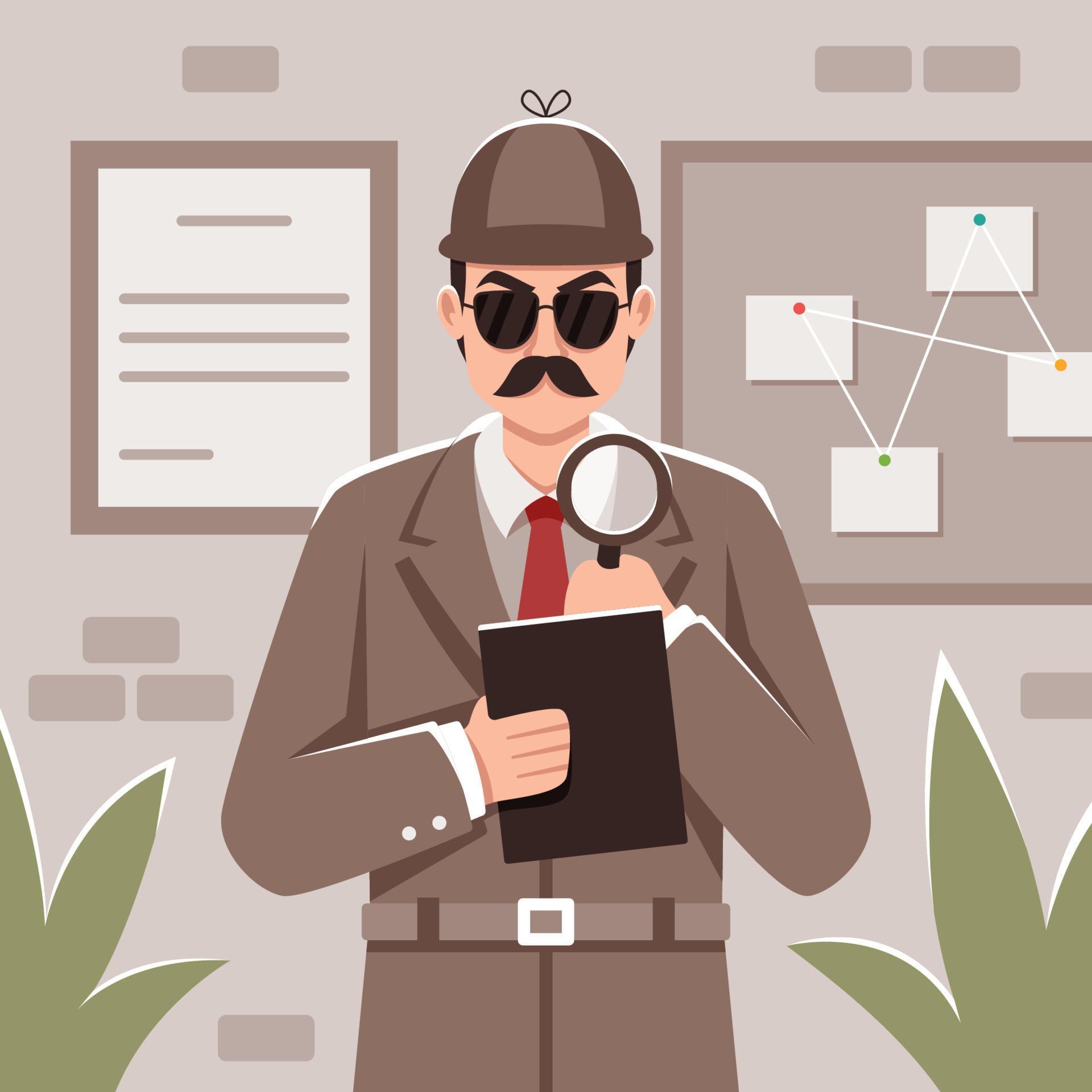 Detective Looking for Clue 20902962 Vector Art at Vecteezy Detective Looking for Clue 20902962 Vector Art at Vecteezy